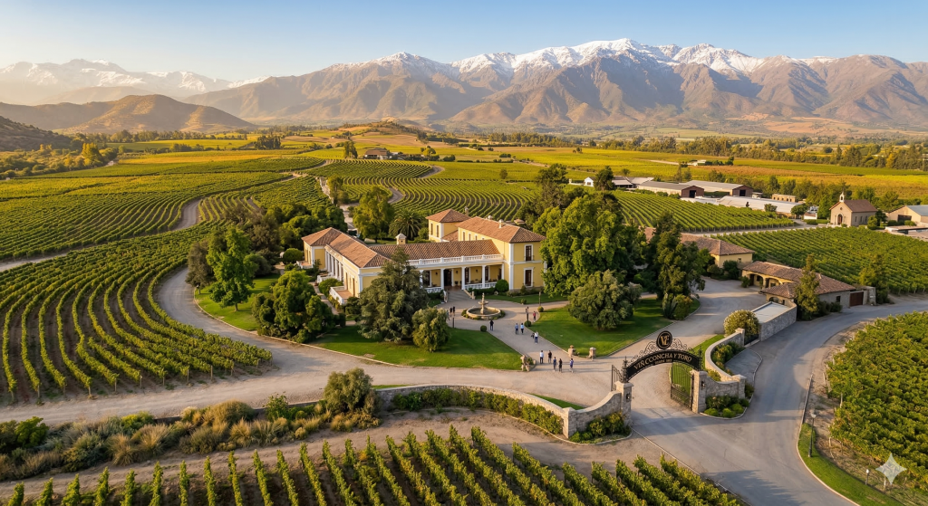 Tour viña concha y toro: Te invitamos a vivir una experiencia única visitando una de las viñas mas Icónicas de chile degustando uno de los mejores vinos de la ciudad un paseo por las instalaciones de la viña.